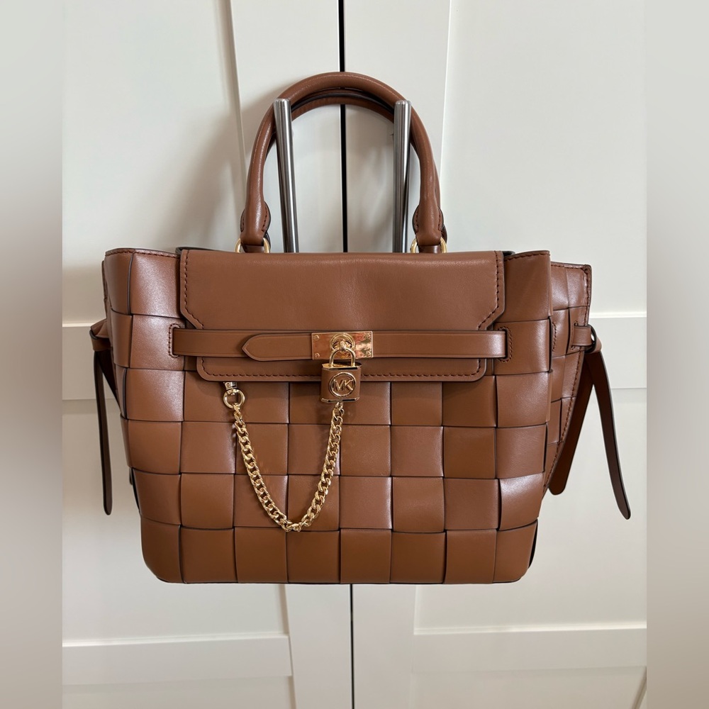 Michael Kors Hamilton Legacy Large Woven Satchel EUC